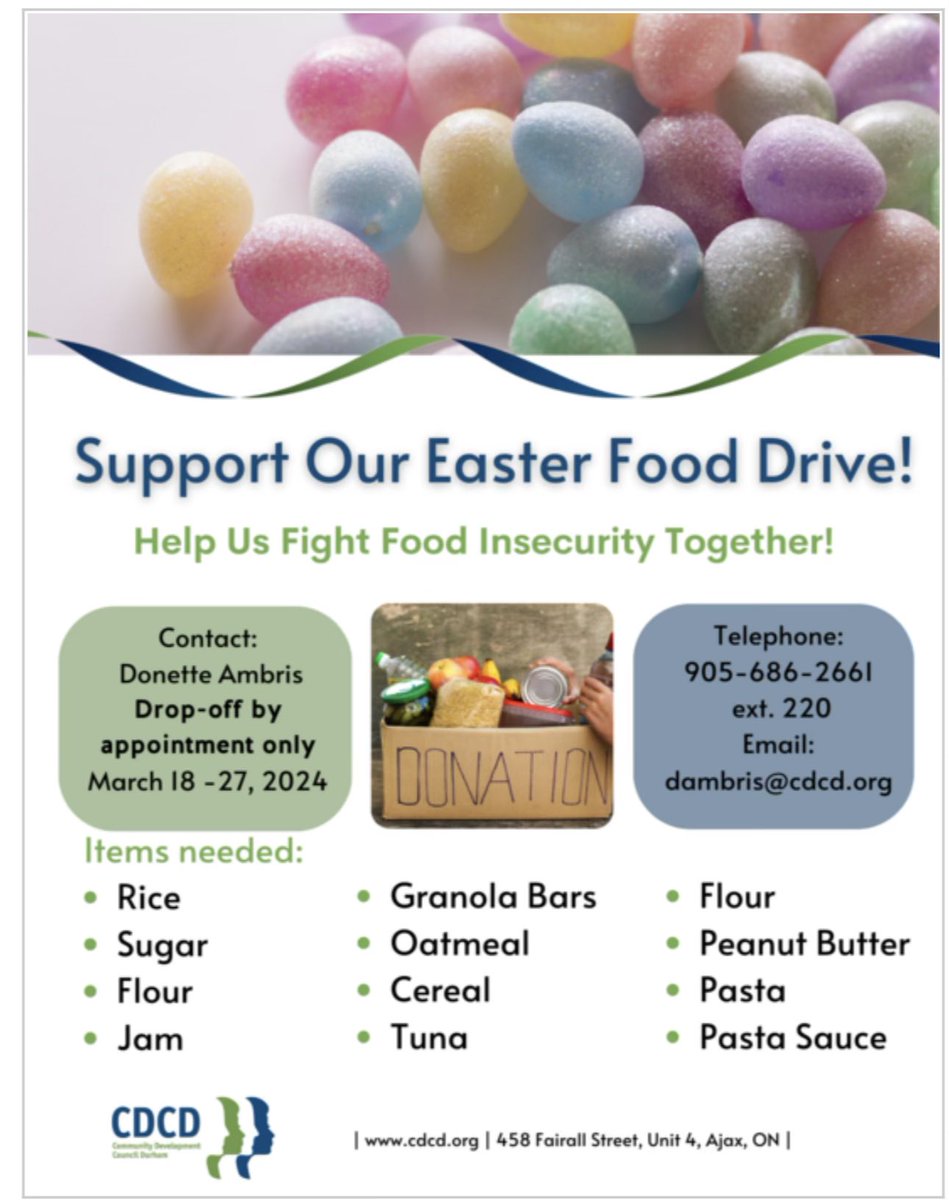 lisaforajax's tweet image. Looking to do an extra good deed over the Easter season? Here’s an idea! #ajax #foodsecurity #CDCD