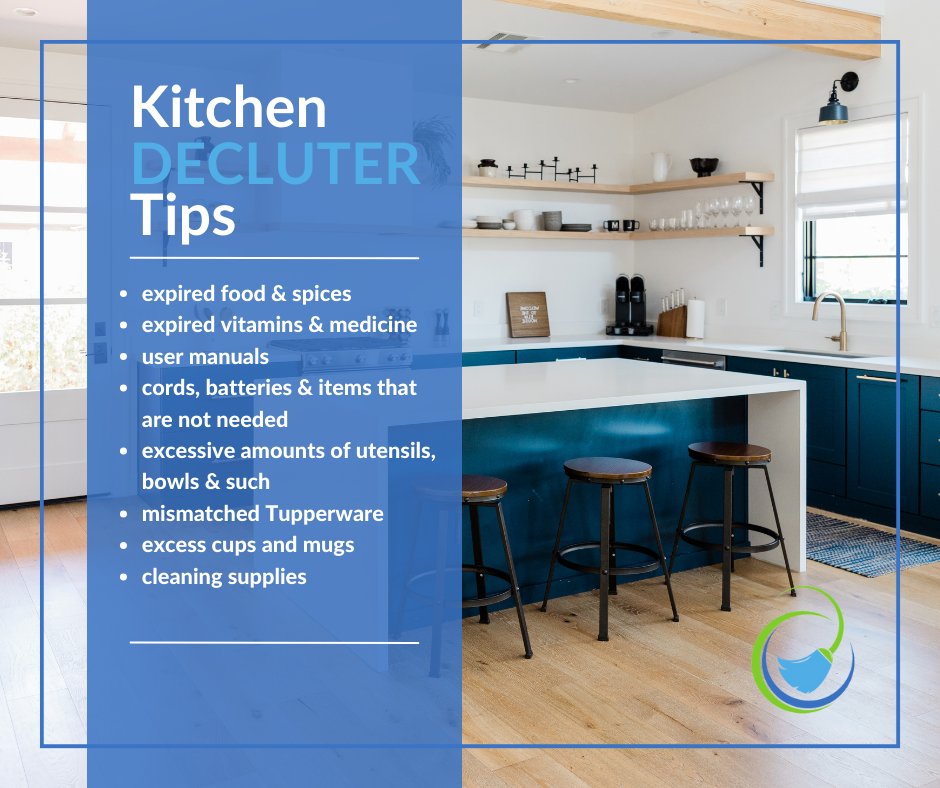 gogreencleansc's tweet photo. Check on these items to keep your kitchen clutter-free.
* expired food &amp; spices (check refrigerator, freezer, and pantry)
* expired vitamins &amp; medicine
* user manuals (no need for papers. just GOOGLE it!)
* cords, batteries &amp; items that are not needed (no, you won’t need them... https://t.co/MXGTFCp2nP