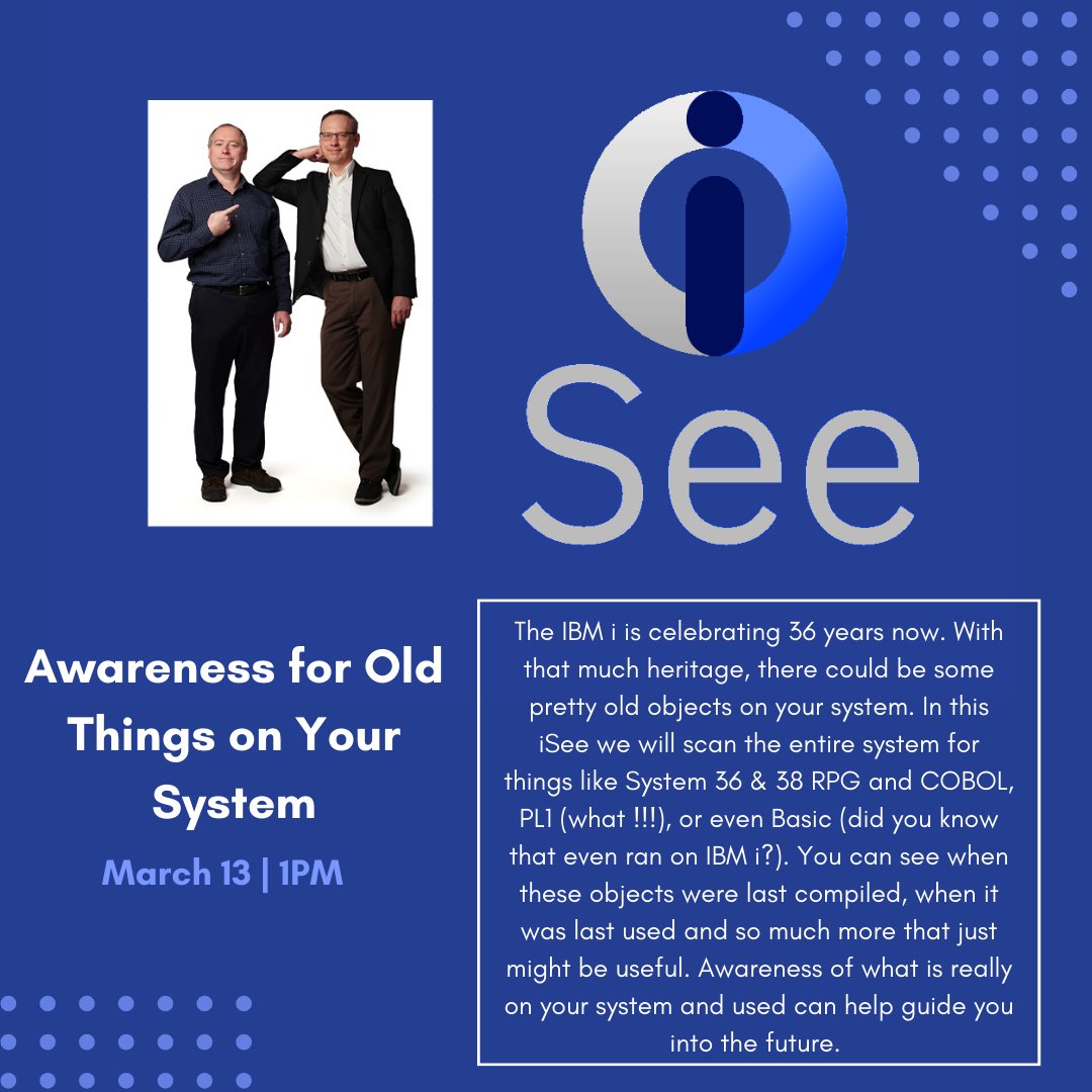 COMMONug's tweet photo. Join Tim Rowe and Scott Forstie for the next edition of iSee! It's time to gain some awareness
Keep an eye out so you can register here
https://t.co/x0LaCXPge6
#IBMieducation #COMMONeducation #iSee #COMMONUG #COMMONisaCommunity https://t.co/SS16YNDiH4