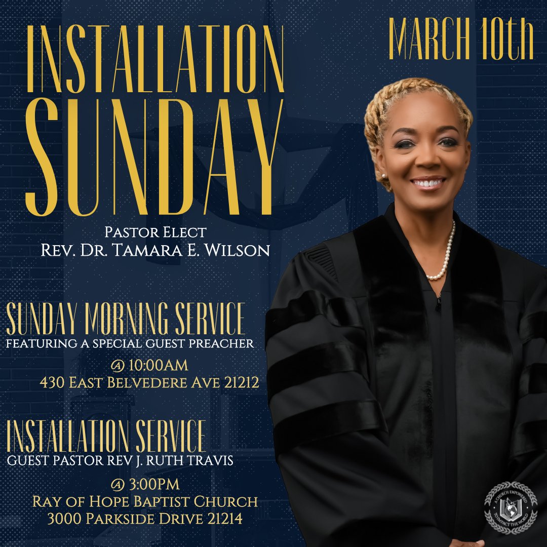 Pleasant_Hope's tweet photo. Join us this upcoming Sunday for a celebration, as we install Rev. Dr. Tamara E Wilson as the 10th Pastor of Pleasant Hope! https://t.co/mcEVlcSIcy