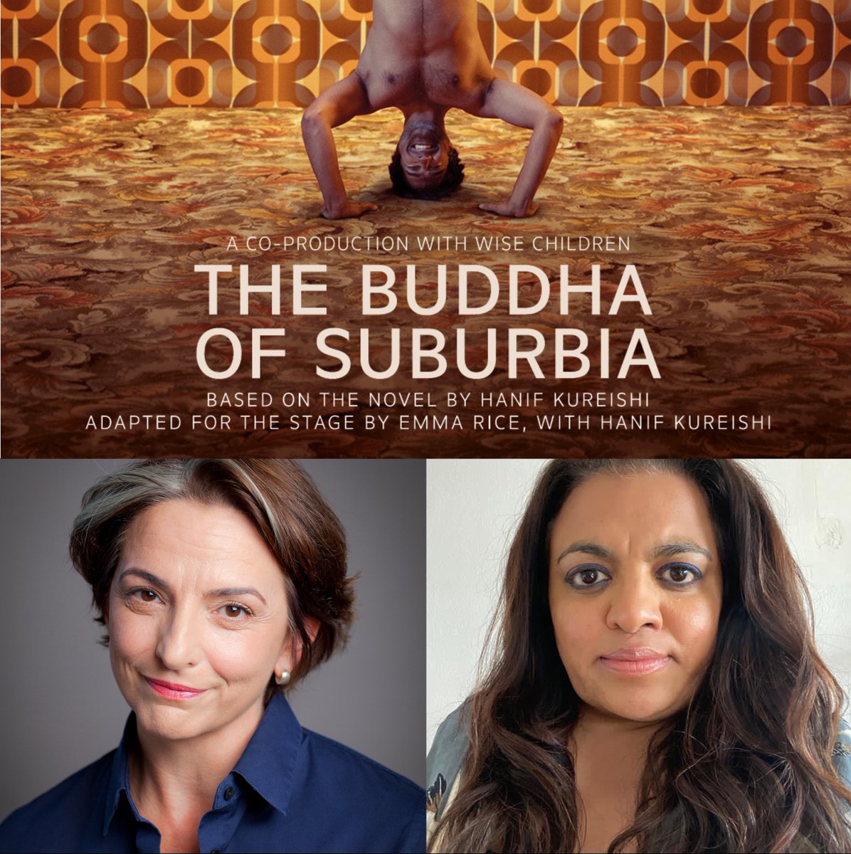 It's the first day of rehearsals for #TheBuddhaOfSuburbia, directed by #EmmaRice in a co-production for @TheRSC and @Wise_Children. Wishing choreographer @EttaMurfitt and @rinafatania (Tracey & Others) a wonderful day!