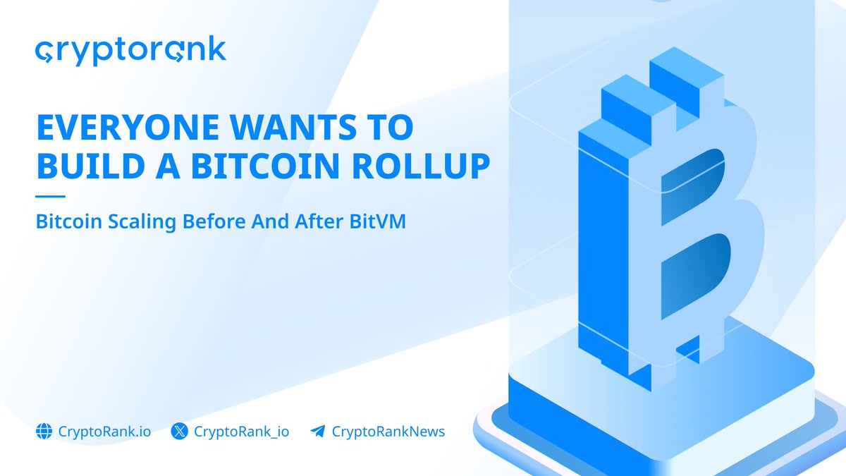 ❗️ Why Does Everyone Want to Build a #Bitcoin Rollup?

In our latest article, we look at bitcoin scaling before and after #BitVM.

👉 cryptorank.io/insights/resea…