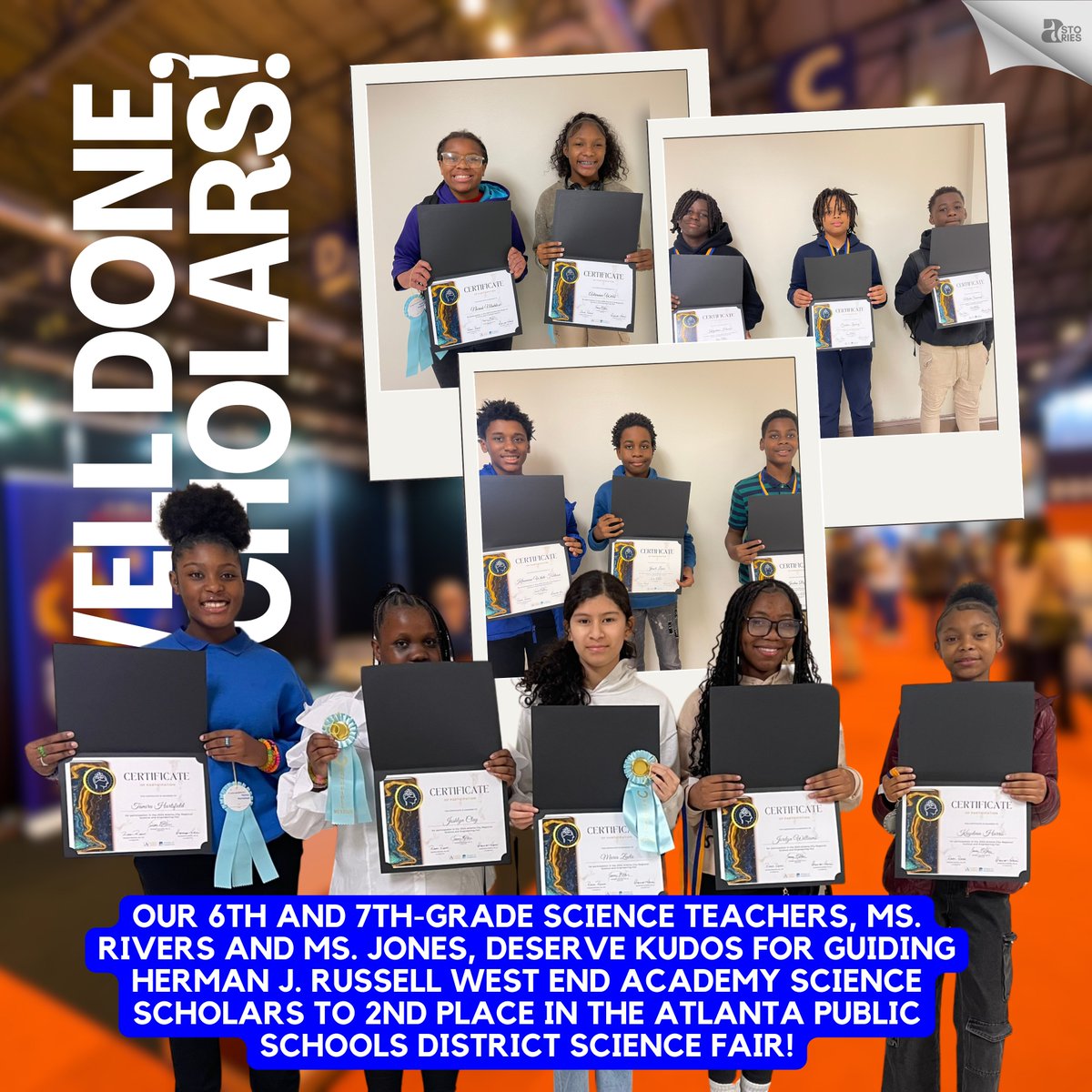 Our 6th and 7th-grade Science teachers, Ms. Rivers and Ms. Jones, deserve kudos for guiding Herman J. Russell West End Academy Science Scholars to 2nd place in the Atlanta Public Schools district Science fair! <a href="/TDGreen_/">Tonetta Green</a> <a href="/Retha_Woolfolk/">Dr. Margul Retha Woolfolk</a> <a href="/apsupdate/">ATL Public Schools</a> <a href="/DRVENZEN_aps/">Dr. Marc Venzen</a> <a href="/HRWEACOUNSELING/">HJRWEACounseling</a>