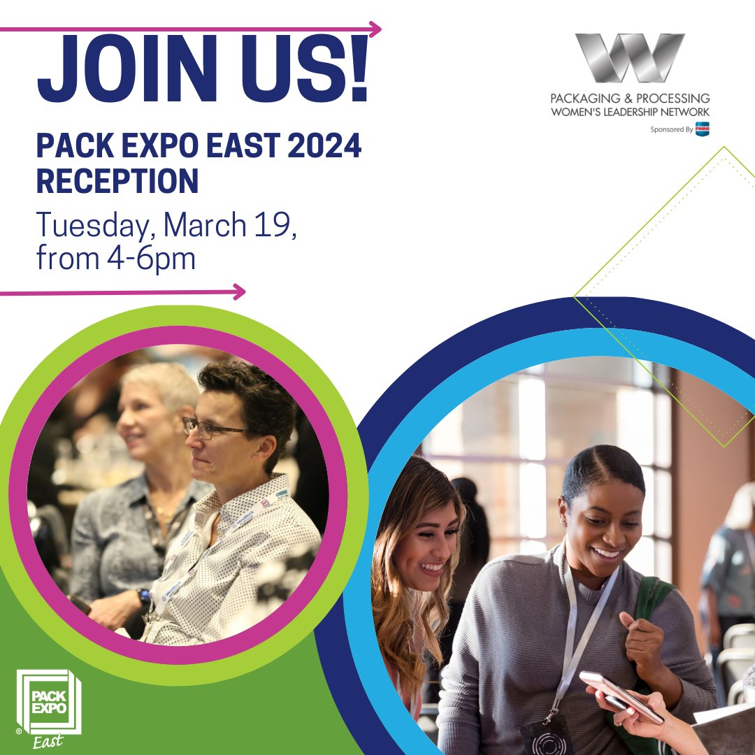 PMMIorg's tweet image. Looking for inspiration? Connect with leading women in our industry at the Packaging &amp;amp; Processing Women’s Leadership Network Reception, PACK EXPO East, March 19, 4–6 p.m. #IDTecnology #MorrisonContainerHandlingSolutions #freenetworking #womeninpackaging bit.ly/3Ul76lo