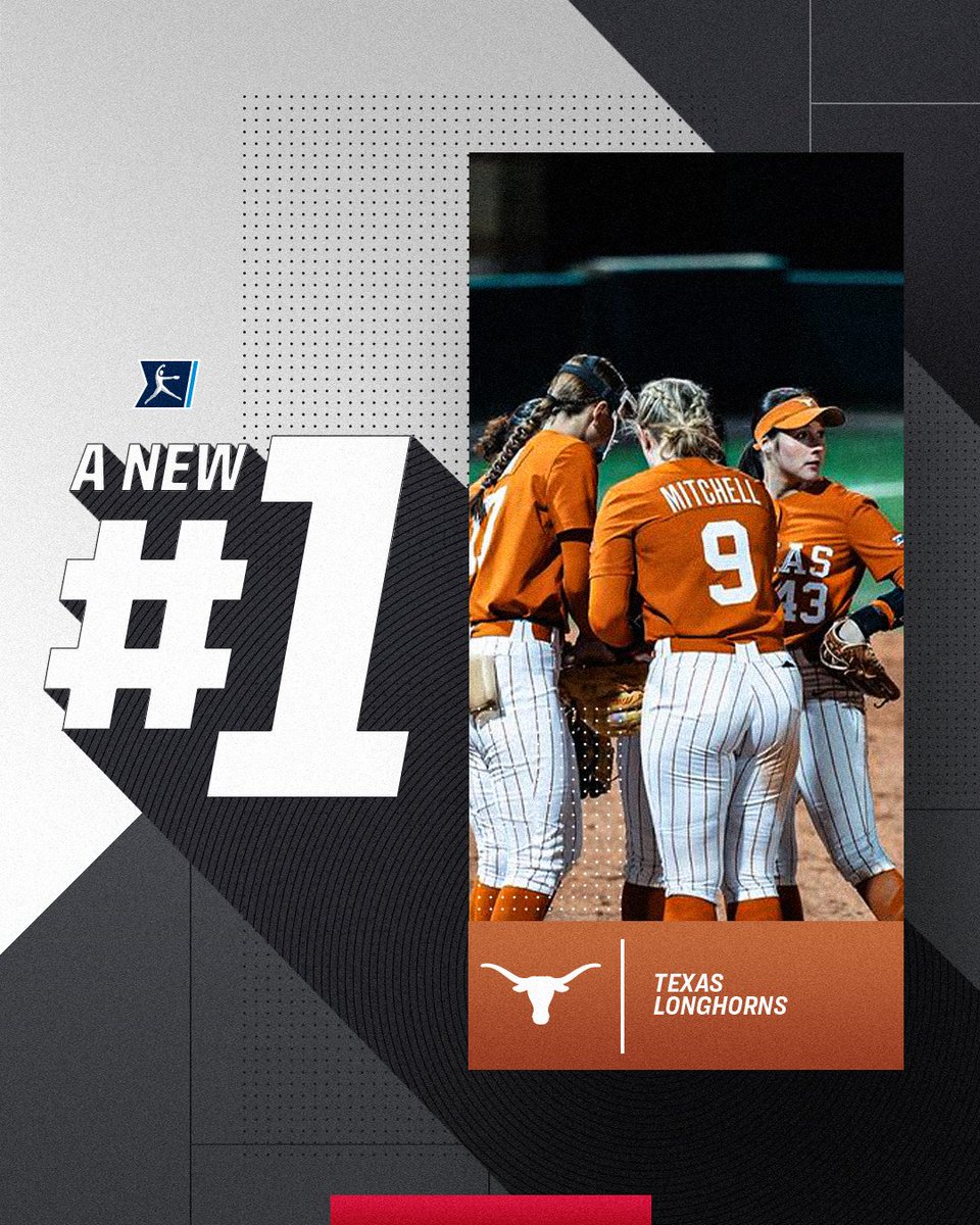 A 🆕 No. 1: <a href="/TexasSoftball/">Texas Softball</a> 🚨

#NCAASoftball