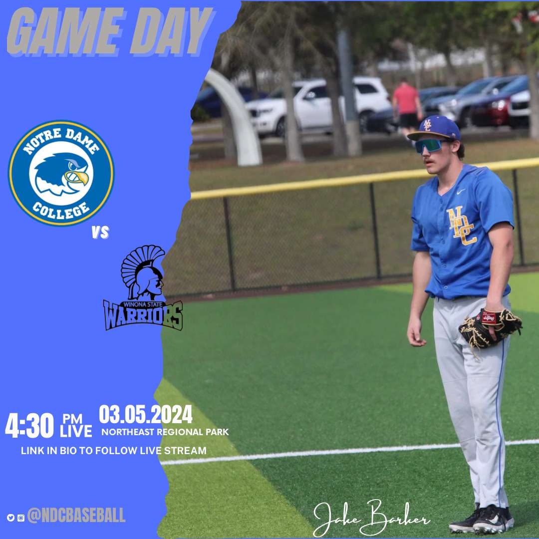 Another beautiful day for baseball for the Falcons as they take on Winona State at 4:30pm. 🦅 Live stream will be on the Russ Matt Invitational site. 👀 📍Northeast Regional Park - Polk County, FL #birdsofprey