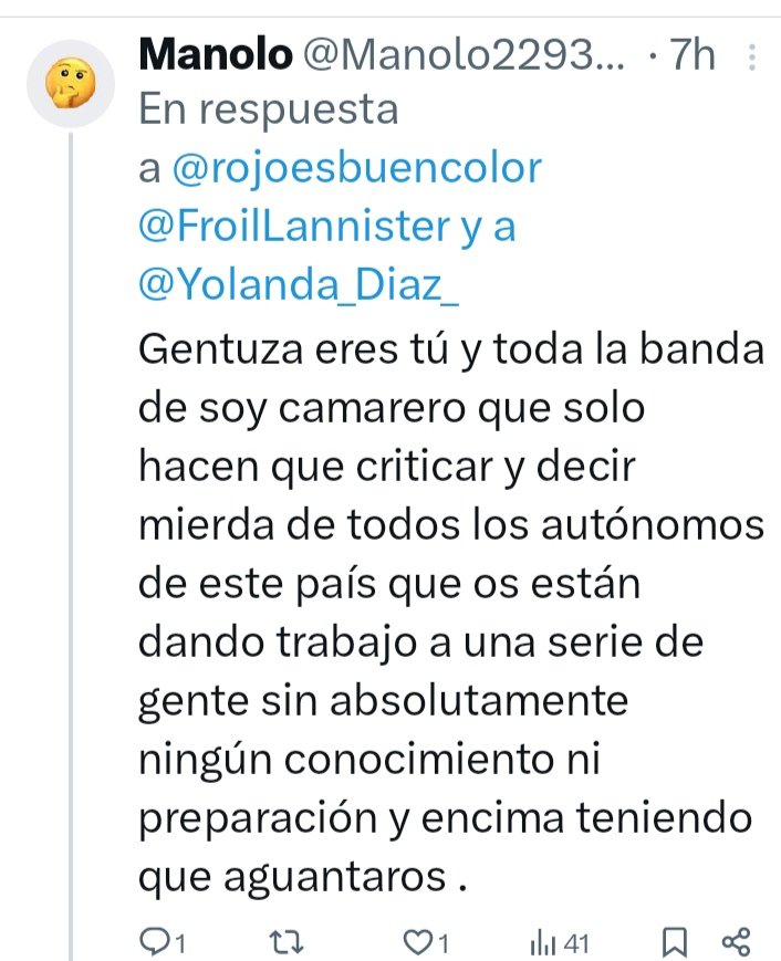 Pues este es el nivel, todo se reduce a eso "haber estudiado". Pues yo además de estudiar recibí educación cosa que a muchos les falta. Soy Licenciada y CAMARERA.