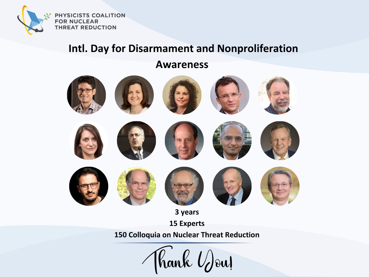 Today is the Intl. Day for #Disarmament & #Nonproliferation Awareness. A chance for us to celebrate @PhysCoalition Team Members who've been on the frontline of disarmament education since 2020 with 150 colloquia on nuclear threat reduction! Learn more: physicistscoalition.org/colloquia