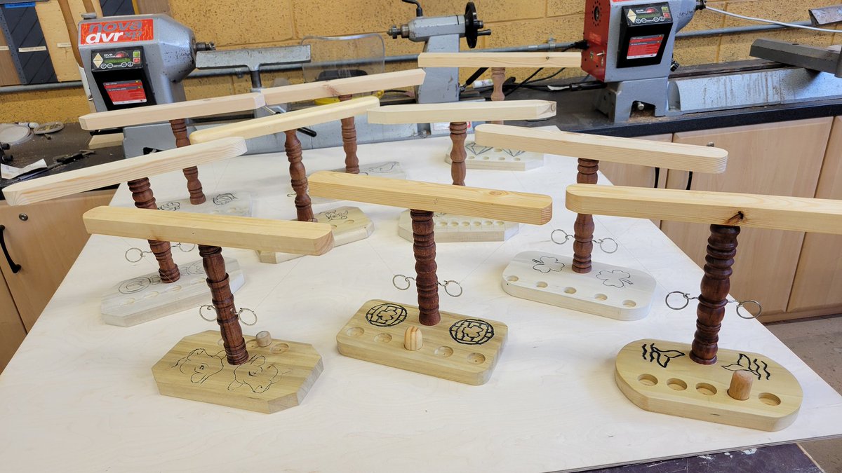 Well done to our second year students <a href="/moynecs/">Moyne CS</a> on completing their Ring Toss Game. Nice introduction to wood turning and  incised carving. Also, reinforcing the need for a good finish.
#woodtechnology <a href="/technoteachers/">technoteachers</a> <a href="/JCt4ed/">JCt4</a>