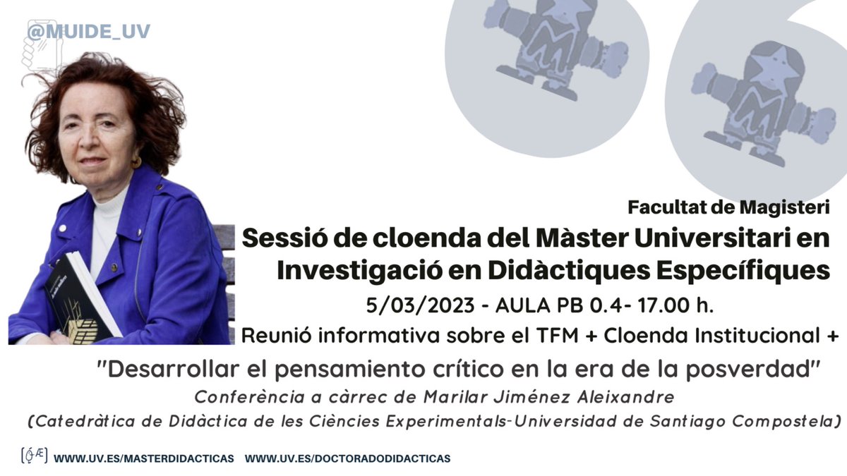 Máster Universitario Didácticas Específicas UV tweet media