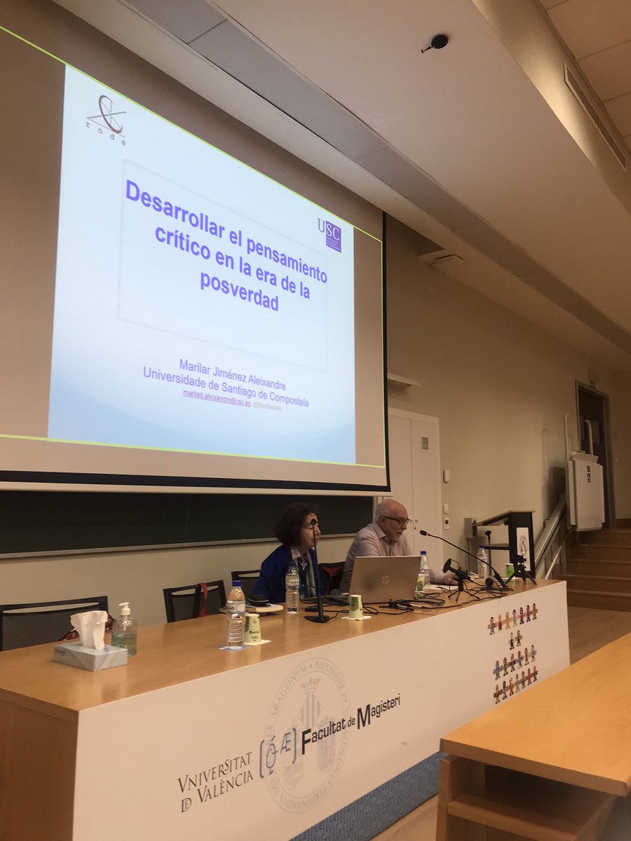 Conferencia de clausura de la parte docente del <a href="/MUIDE_UV/">Máster Universitario Didácticas Específicas UV</a> a cargo de Marilar Jiménez Aleixandre (<a href="/UniversidadeUSC/">USC</a>) “Desarrollar el pensamiento crítico en la era de la posverdad” @FacMagisteri