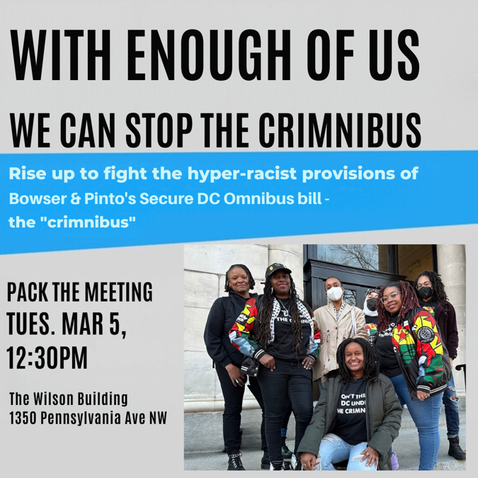 .@councilofdc hasn't taken their seats yet. Let's keep the pressure on!!! Call and email, tell them 'Us Not Crimnibus!' #UsNotCrimnibus