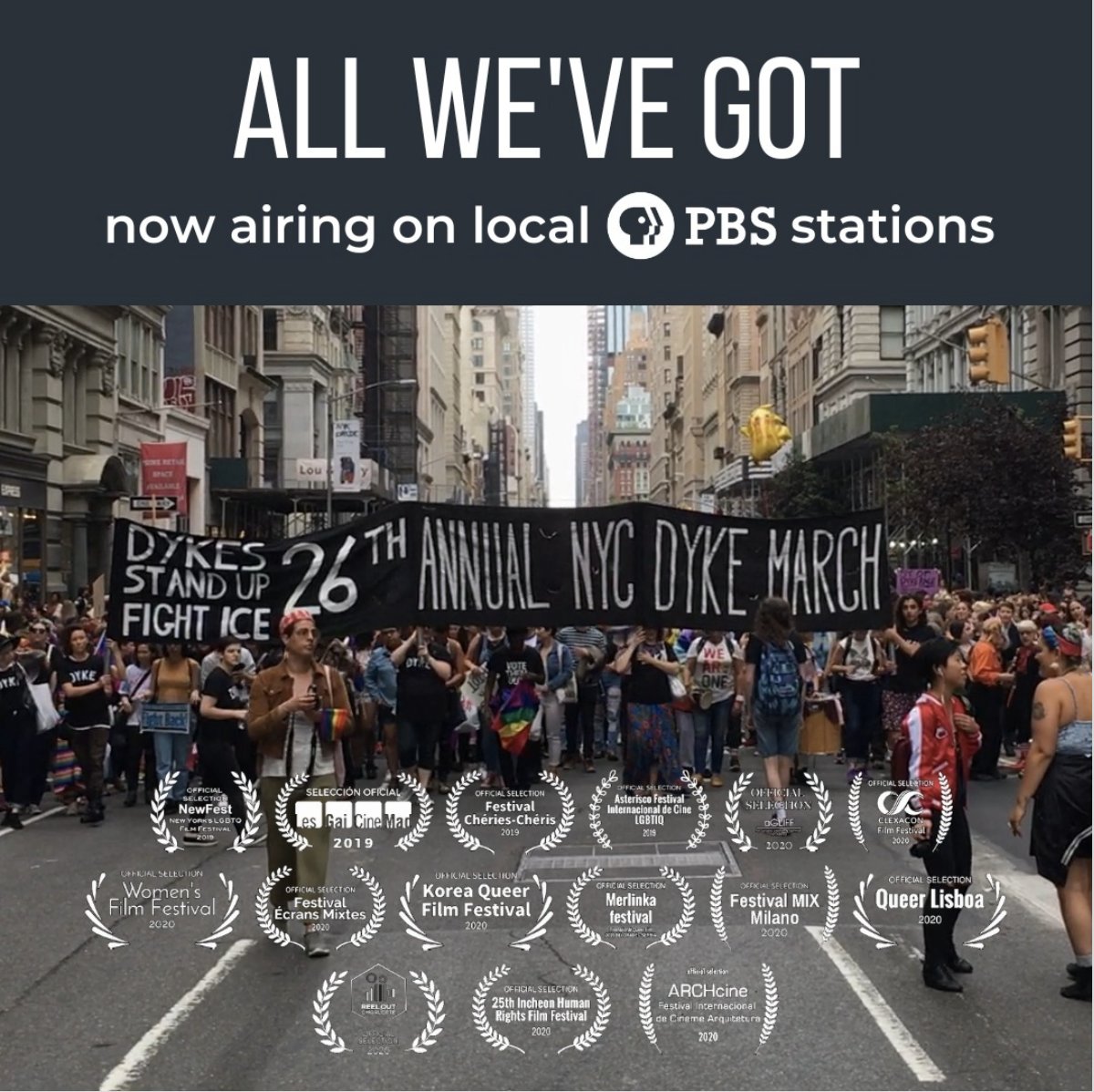 Excited! WMM release ALL WE'VE GOT (dir. Alexis Clements) airs on PBS! Great exposure to the communities & work of @alibisclubokc @lesbianherstoryarchives @esperanzacenter @wow.cafe & Trans Ladies Picnics. Check local listings. Plus, the word d¥ke on national TV is a win! 📺🌈