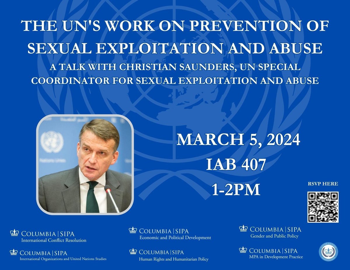 Starting soon: The UN'S Work on Prevention of Sexual Exploitation and Abuse. More info and register here: bit.ly/4c36lUt