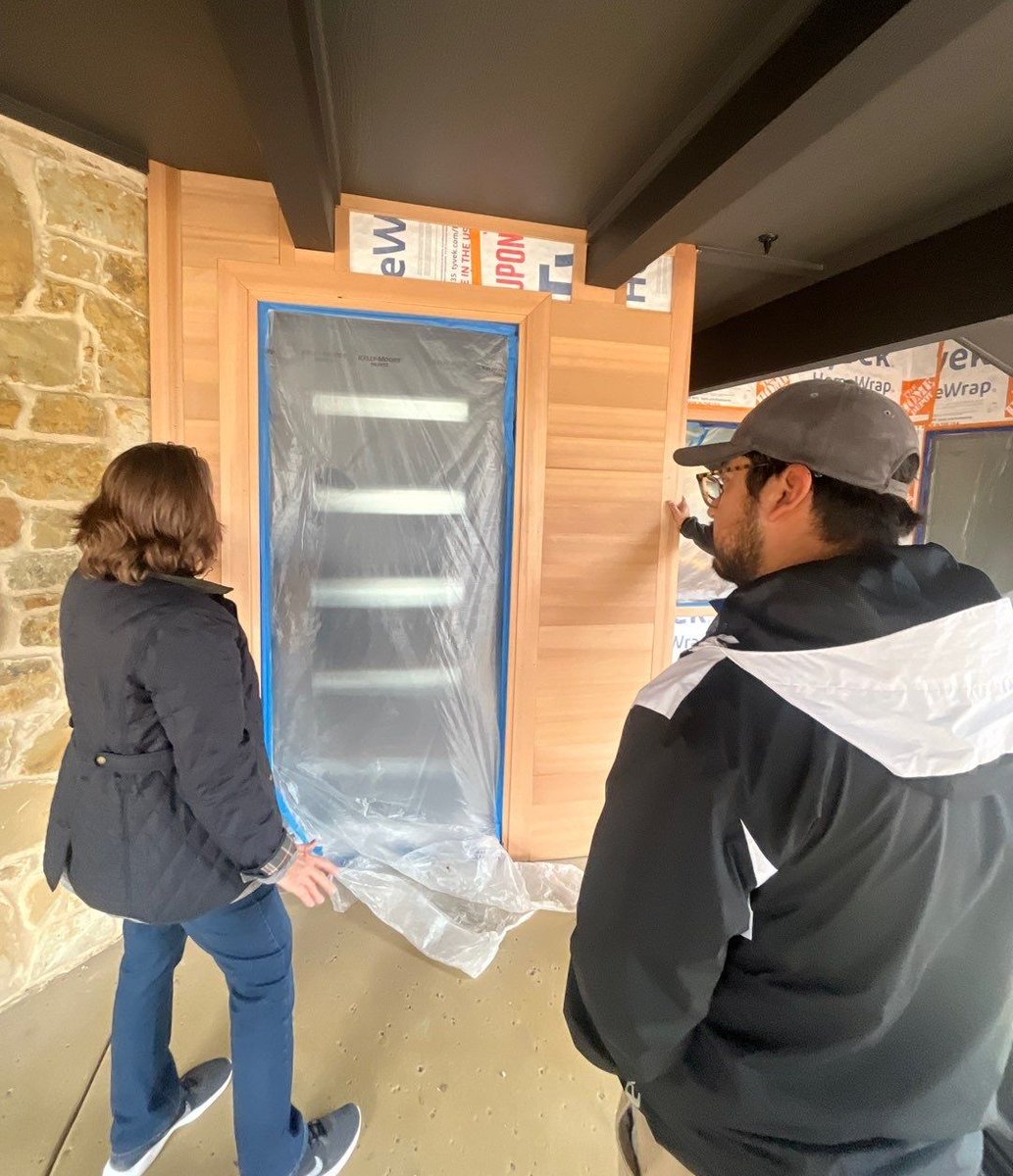 Dreams do come true, and this home is living proof. The crown jewel of this #exteriormakeover project is the custom #siding installed by the front door. We used a rare type of cedar that's smooth, with no knots, ensuring a pristine and uniform appearance.