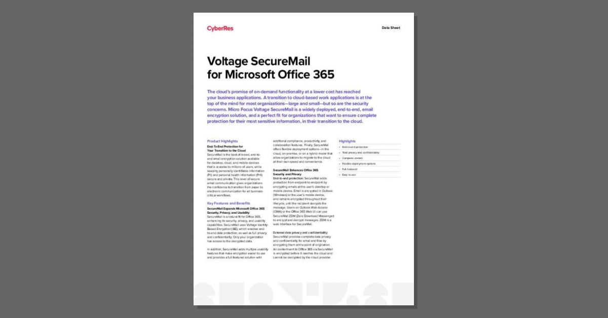 BleekTech's tweet image. When it comes to email encryption, Voltage SecureMail from @MicroFocus is the perfect fit for @Office365 customers looking for complete protection for their most sensitive information. Here are the highlights: stuf.in/bdhrgc
