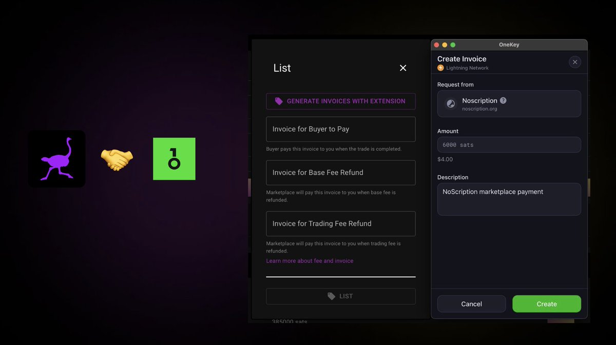 🌟🌟 Good News! You can now list your $NOSS on the marketplace using OneKey via WebLN connect! 🚀 🚀

Big shoutout to the amazing <a href="/OneKeyHQ/">OneKey</a> team for their swift response addressing the double-paid invoice issue! Their efforts and dedication not only benefit our community, but