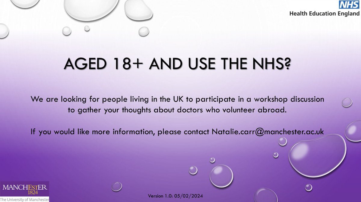 I’m looking for UK residents to take part in a workshop discussion about doctors who volunteer abroad. Please email for further information &amp; to register your interest.

<a href="/DrNatashaTyler/">Natasha Tyler</a> <a href="/jonijojo/">Jo Hart</a> @luciebd
