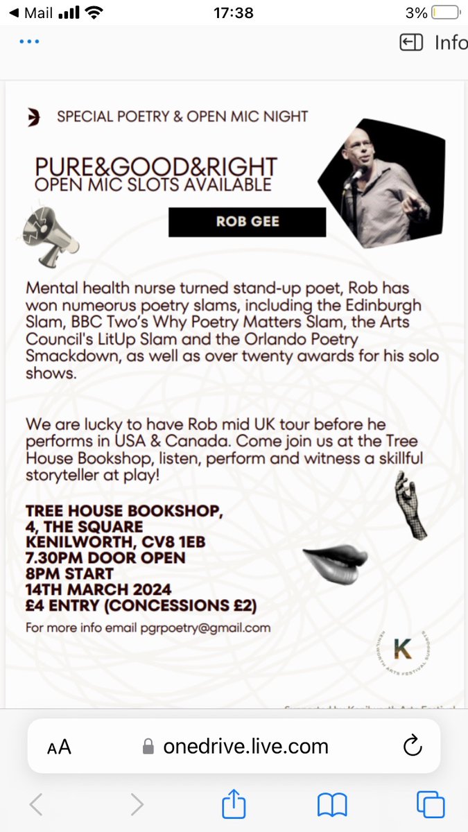reid__writes's tweet photo. @robgeepoetry is our featured poet @PGRpoetry @TreeHouseBkshop. Here is all the info, if there is still anyone on this platform. https://t.co/XPMcMya5qv