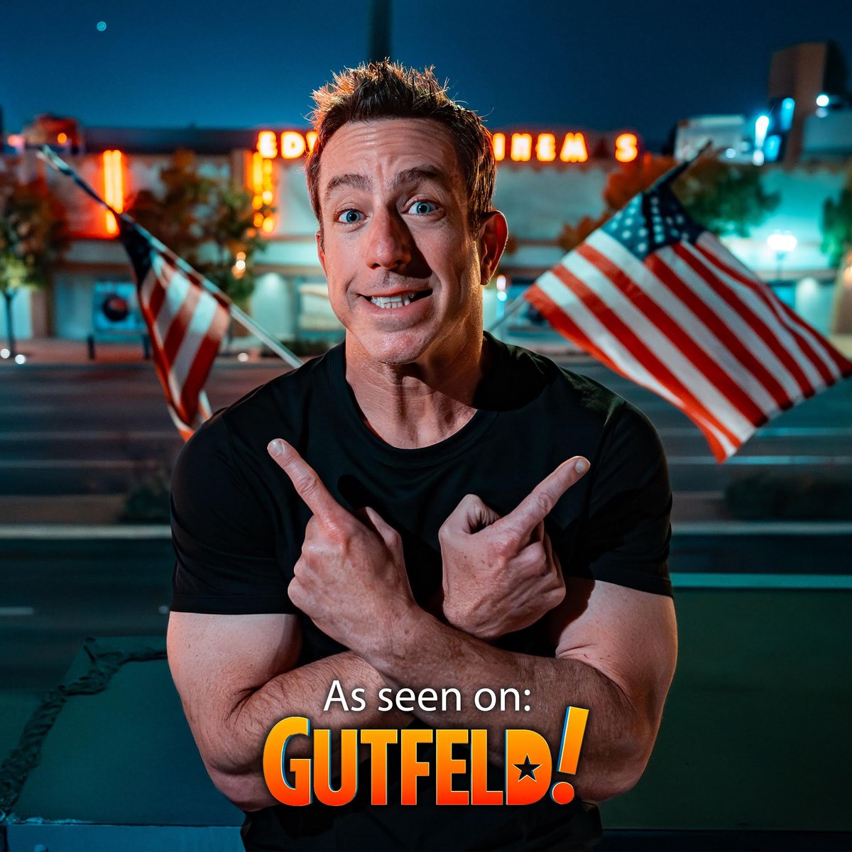 Jamie Lissow, regular weekly guest on the #1 rated late night talk show, @Gutfeldfox!, will be with us on April 12th for one show! @jamie_lissow is best known for his starring role in two seasons of the Netflix Original Series “Real Rob”, alongside SNL alums Rob Schneider, Adam