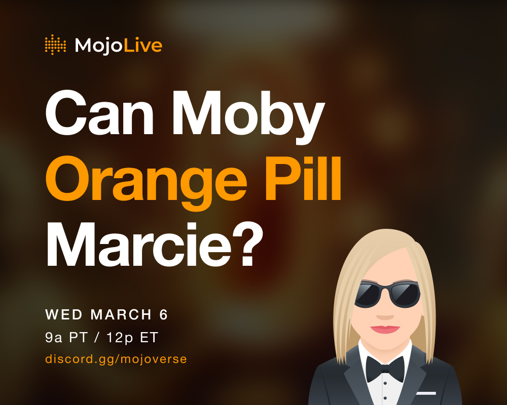 🚨 IS #BITCOIN JUST A PONZI?

Moby Attempts to convert his favorite no-coiner.  Don't miss your chance to get orange pilled!

Tune in tomorrow ✨LIVE✨, Wed at 9a PT / 12p ET.
discord.gg/mojoverse