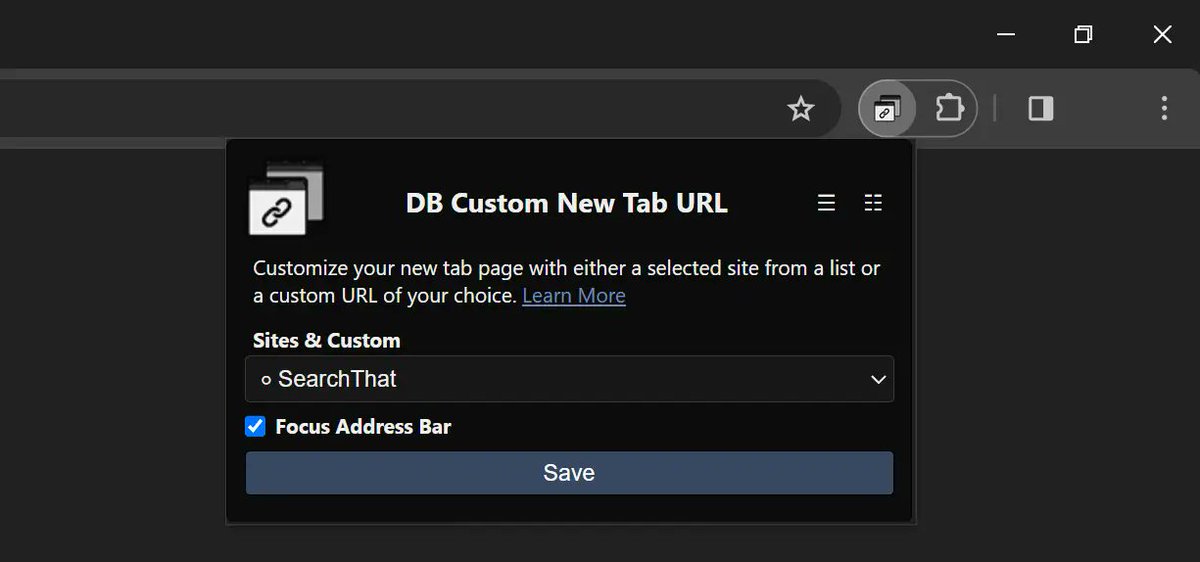 DestructiveBurn's tweet photo. I made a browser extension that you can change the New Tab page to a URL of your choice on Chromium browsers.  

Check out the video here:
https://t.co/1nS4u72LOS https://t.co/9GPHtdlHhU