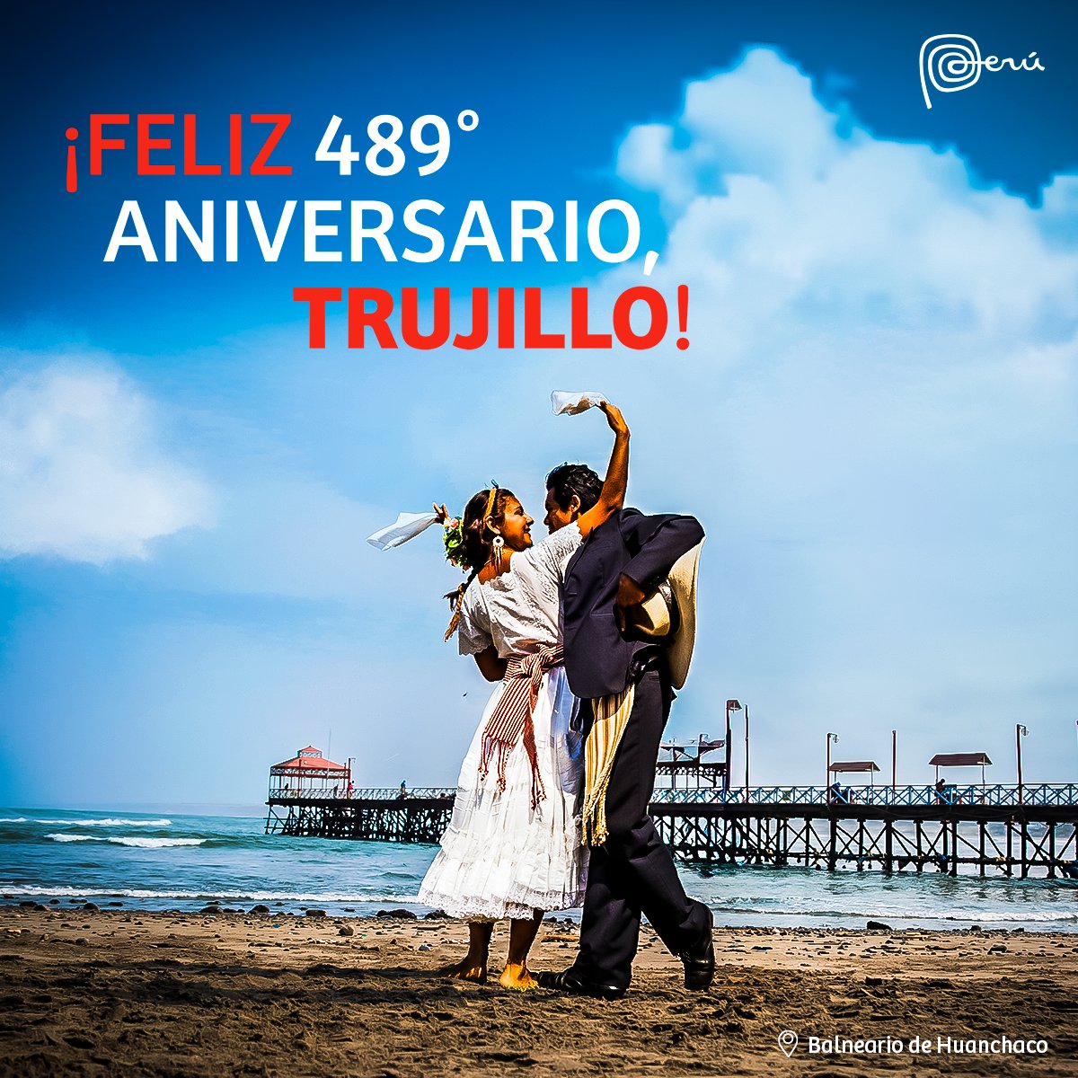 marcaPERU's tweet photo. ¡#Trujillo está de fiesta! 🇵🇪🎉
A ritmo de marinera, la 'Ciudad de la Primavera' celebra hoy 4️⃣8️⃣9️⃣ años de creación oficial como ciudad, cuyos mágicos atardeceres frente al mar y hermosos paisajes nos enamoran una y otra vez. 

#MarcaPerú #OrgulloPeruano https://t.co/74lWPbirvD