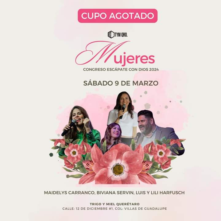 Cupo agotado. Gracias mujer por ser parte. 

Nos vemos el sábado a las 10 am, un tiempo de bendición nos espera.