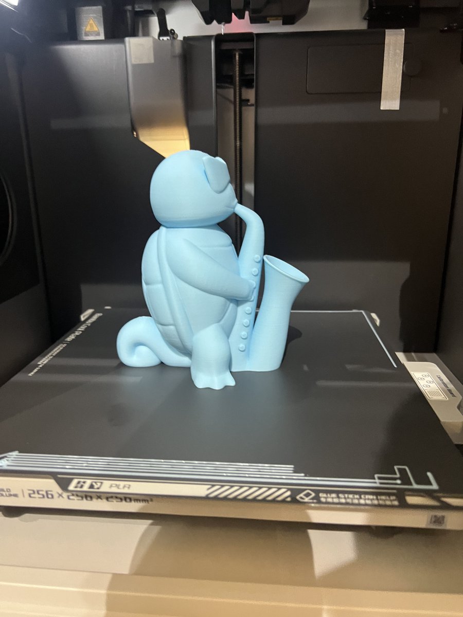 Saxophone Squirtle was printed by our 3D Advocate at the Rockville, MD @microcenter Print Time: 3 Hours 22 Mins Infill: 15% STL Designed by UglyMunkeyWorkshop, available from @thingiverse #inlandfilament #microcenter #Squirtle #SquirtleSquad #pokemon
