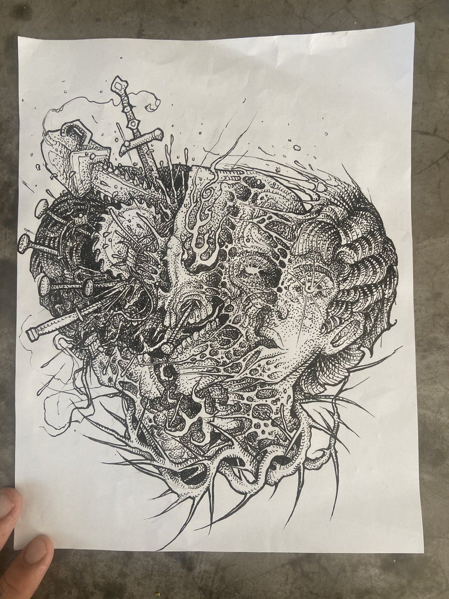 I designed a new T shirt and it’s up for grabs! Let me know if you’d like to use this one for your band, brand or secret order 🗡 I call this one “Splitting Headache”

<a href="/LornaShore/">Lorna Shore</a>