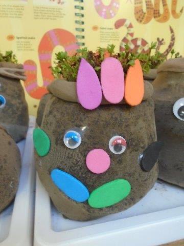 HeadcornPrimary's tweet photo. As part of our topic in #EYFS 'Ready, Steady, Grow' we have been making Mr and Mrs Potato Heads and #germinating cress.  We have been learning exactly what seeds need to be able to #germinate. https://t.co/a0sI4AlF2A