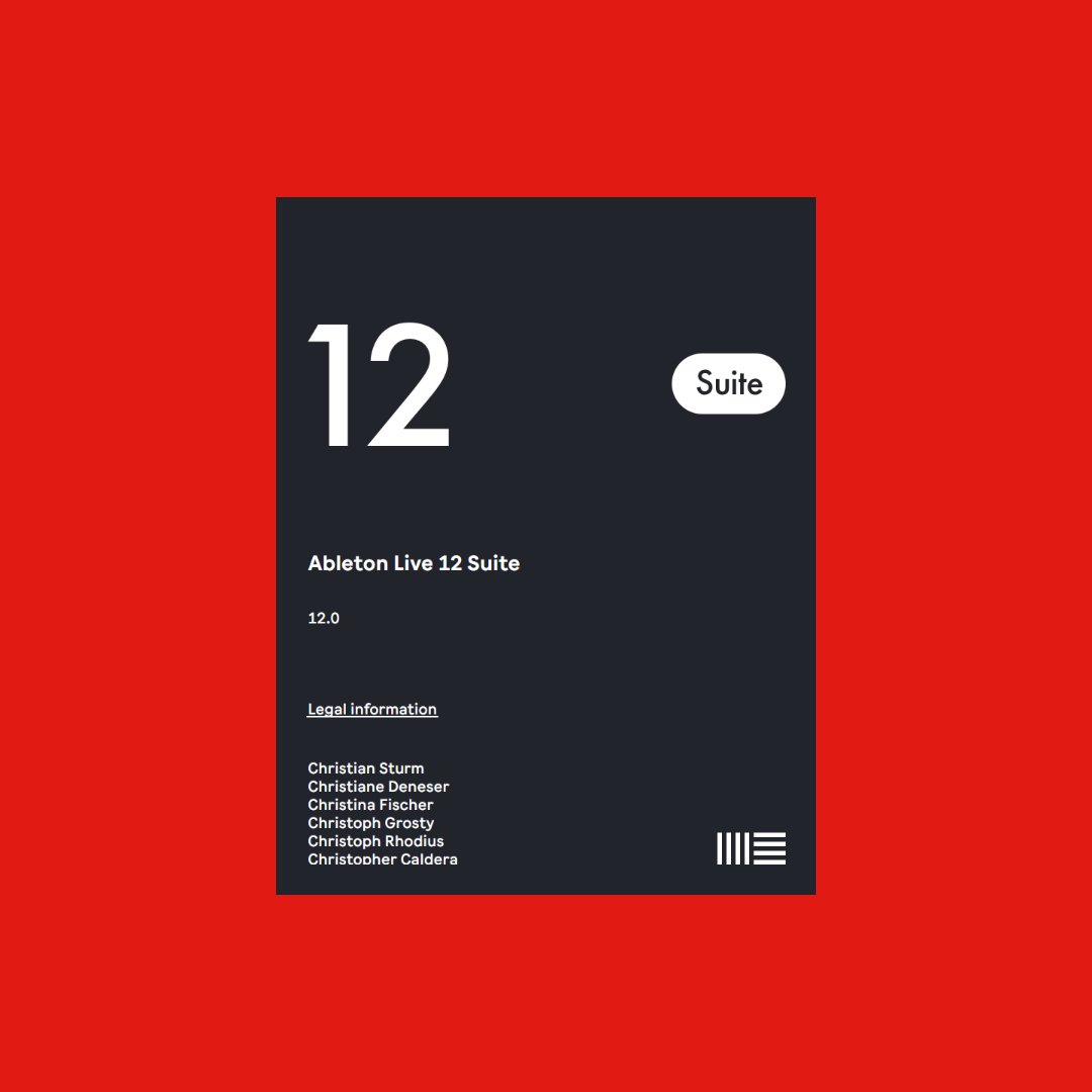 Live 12 is out now and I'm super proud to be part of yet another <a href="/Ableton/">Ableton</a> launch day! 

Shout outs to the best team ever and to the great people behind this software! 💙