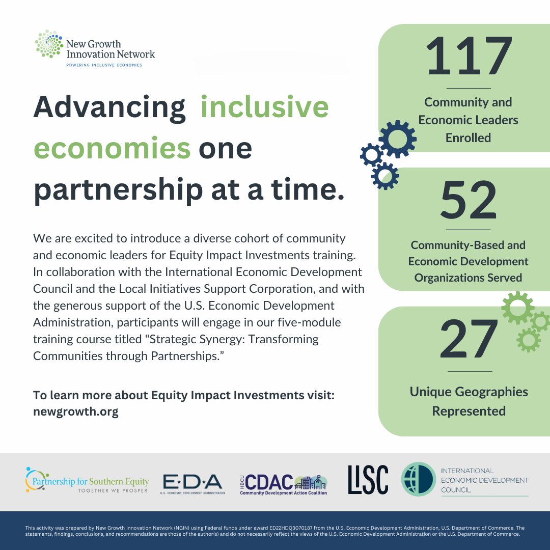 📘📗 Excited to welcome our new cohort to Phase 1: Capacity Building &amp; Training of Equity Impact Investments! Tailor-made training &amp; localized partnership support for inclusive economic development. Thanks to LISC, IEDC, PSE, HBCU CDAC, &amp; EDA for their collaboration &amp; support! 🌟