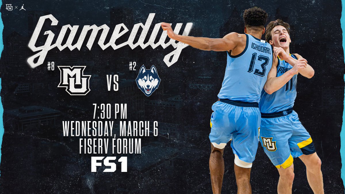 MarquetteMBB's tweet photo. Top-10 matchup on Senior Night at @FiservForum as we honor Tyler Kolek and Oso Ighodaro during a pregame ceremony. For those @MarquetteU fans attending the game, be in your seats by 7:15 p.m.!

GAME NOTES: https://t.co/SFcOBrN3Yb

#MUBB | #WeAreMarquette https://t.co/KH33K4mQGp