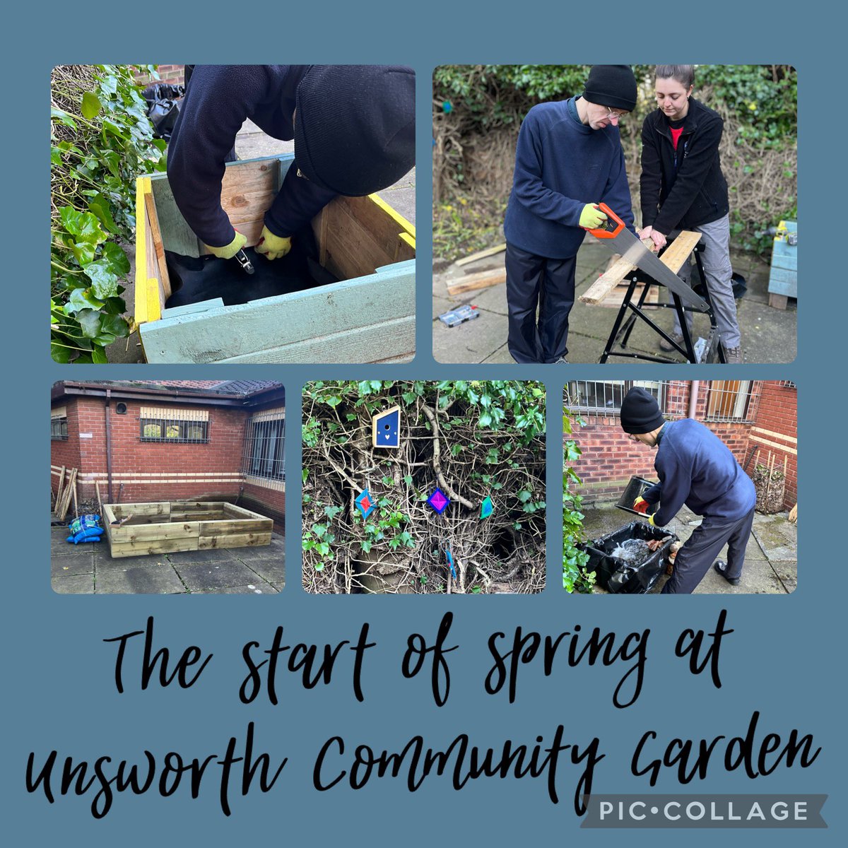 Spring has sprung at Unsworth community garden 😃🌷🌸 our pond is underway along with a second planter. Contact me if you are interested in joining our fun group. @myplace2gr0w @Bury_Gp_Fed @LoveWhitefield @LoveUnsworth #socialprescribing #community