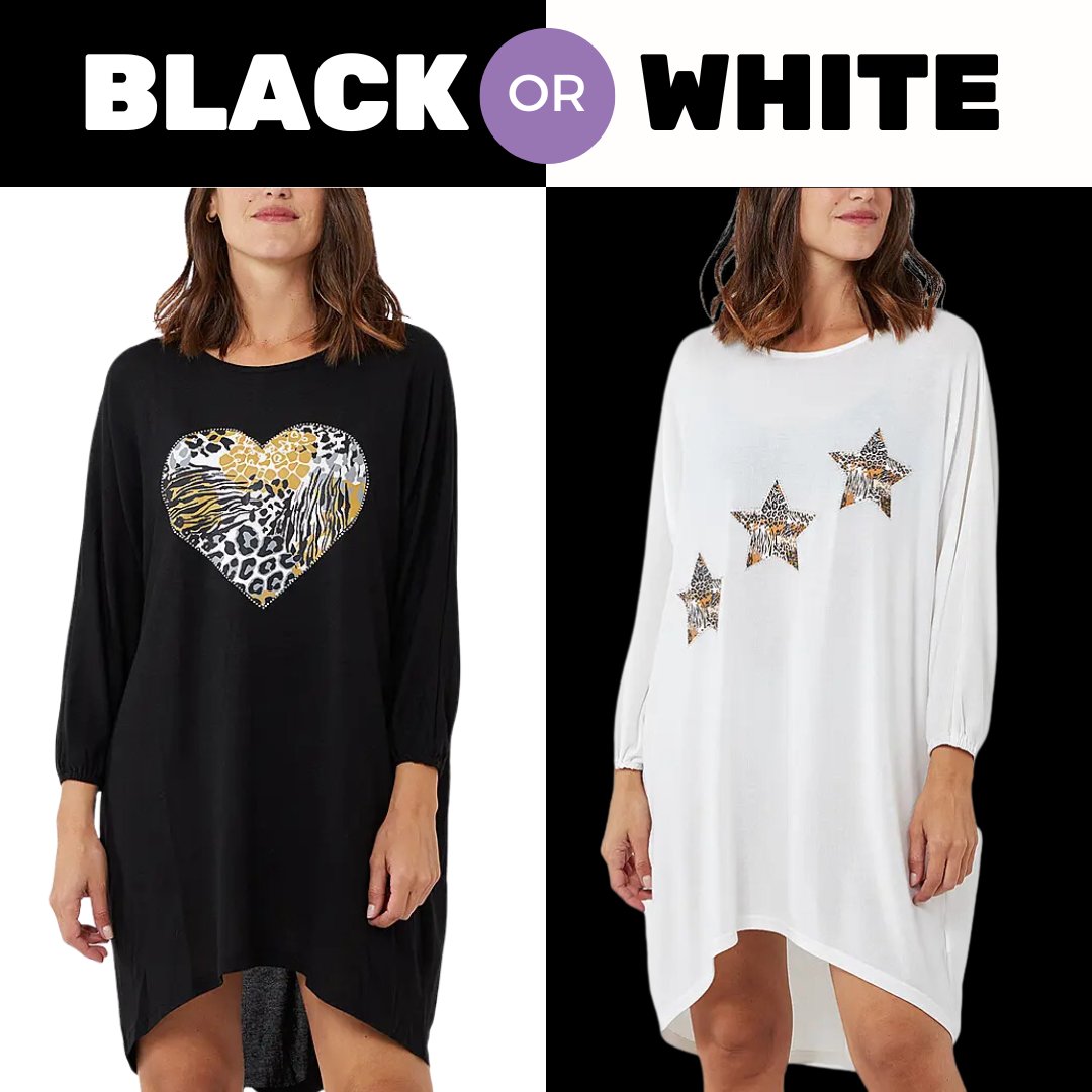 Are you team Black with a bold heart or White with shimmering stars? 🖤✨ Why choose one when you can style it up with both! Grab your favourite or get both and double the fun! 🛍️ #FashionFaceoff #BlackOrWhite ow.ly/lJuo50QLGcC