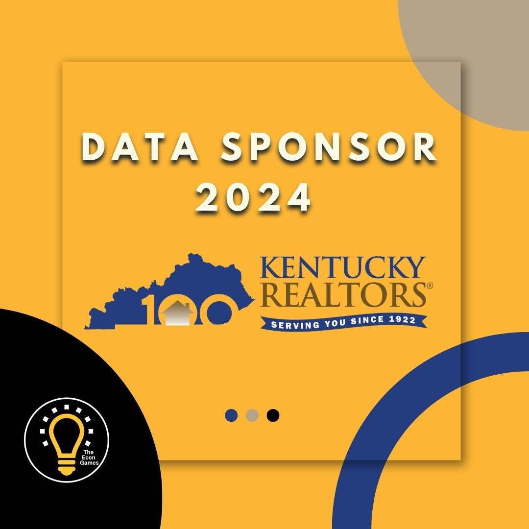 Exciting news! We're absolutely thrilled to share: Kentucky Realtors is officially on board as our esteemed data sponsor for the 2024 Econ Games! Get ready for a fun-filled competition fueled by top-notch data and boundless excitement! Let the countdown begin! <a href="/kyrealtors/">Kentucky REALTORS</a>