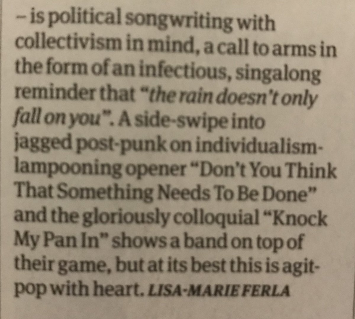 'Agit-pop with heart' - a great wee review of the new Broken Chanter album in this month's @uncutmagazine. LP out next month on @ChemUnderground. @BrokenChanter
