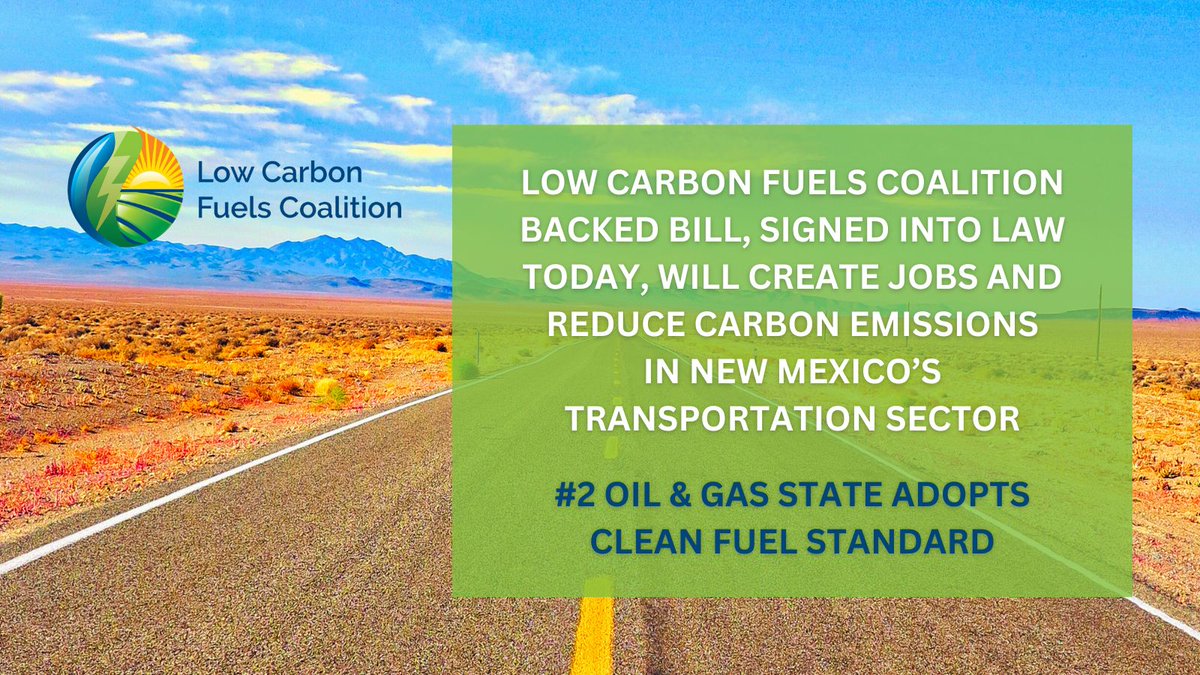 Thx @GovMLG for signing HB 41 into law & to @Sen_MimiStewart & @OrtezKristina for sponsoring a #CleanFuels standard bill to bring jobs, investments, cleaner air, lower carbon emissions & market competition at the pump to deliver cost savings for New Mexicans! #ClimateActionNow