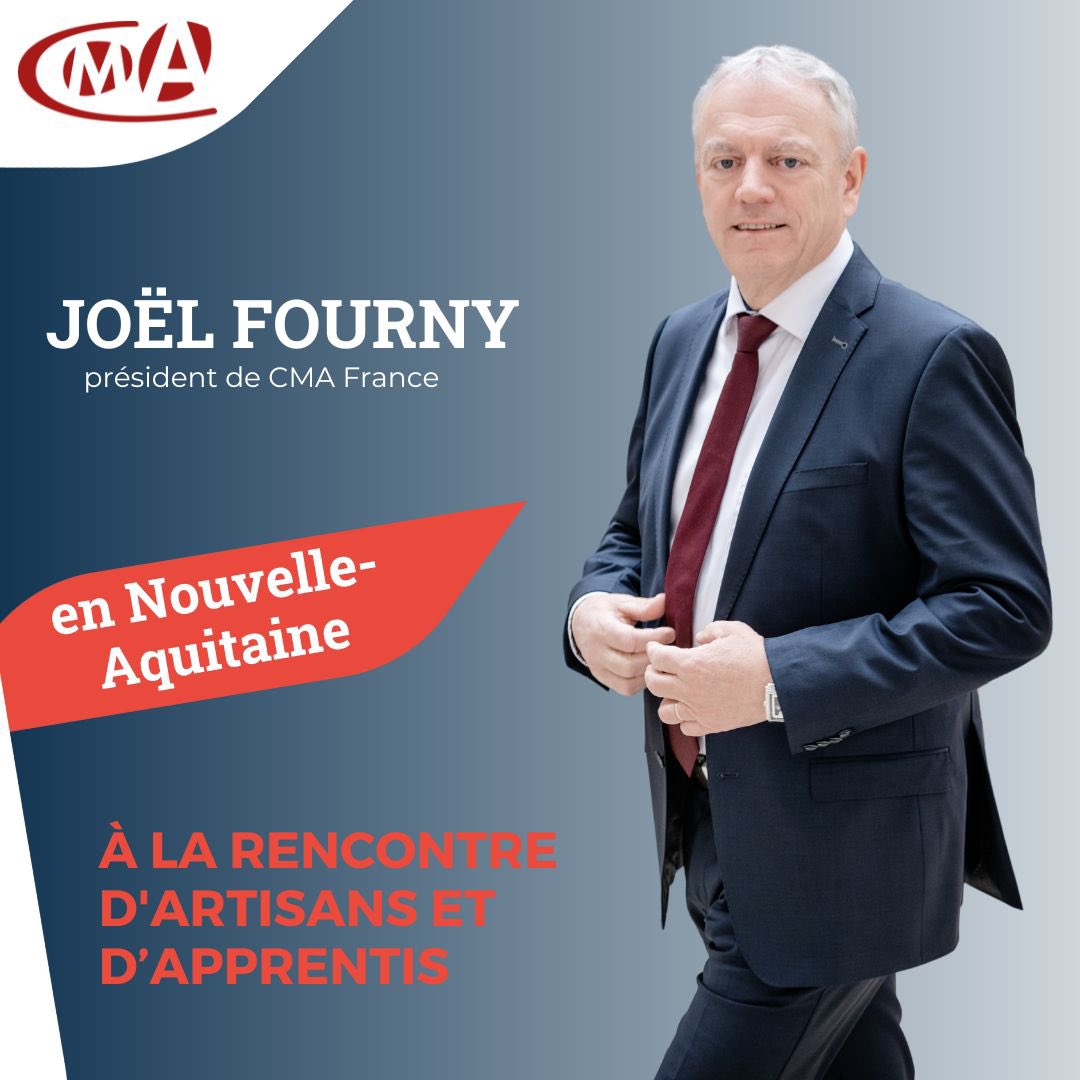 📍En amont du #8mars, <a href="/JoelFourny/">Joël Fourny</a> se rends demain en Nouvelle-Aquitaine à la rencontre de cheffes d'entreprise et apprenties du centre de formation de la #CMA aux côtés de <a href="/ggomez_cma/">Gérard Gomez</a> et Patrice Lartigue, pdt CMA 40  🔛 #ArtisansdelanouvelleEconomie