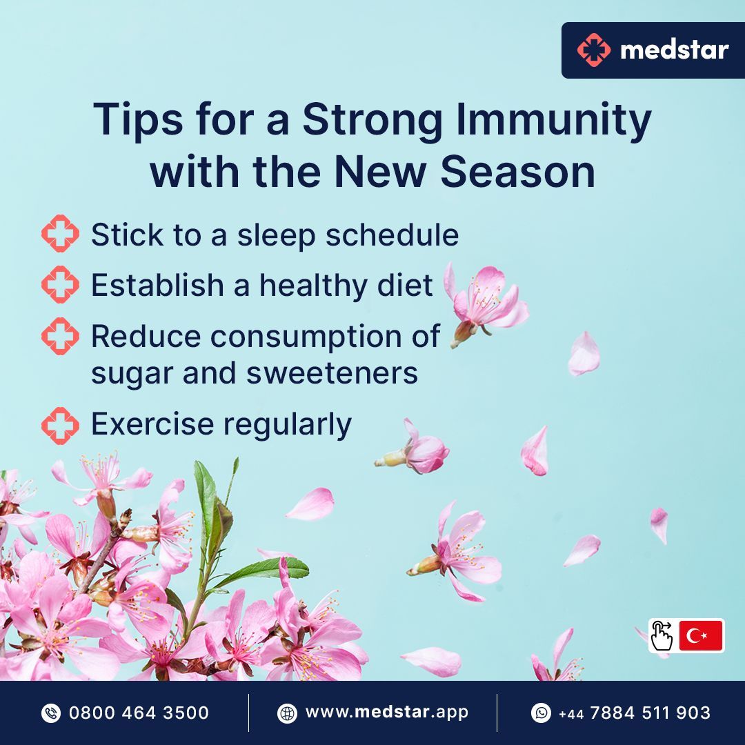 AppMedstar's tweet image. Are you ready to embrace the beauty of spring with vitality? Medstar is here for you 🌺.
A strong immune system helps protect us against infections. 

Link: buff.ly/3ZOzgpO

#Medstar #Immunity #TipsforHealth