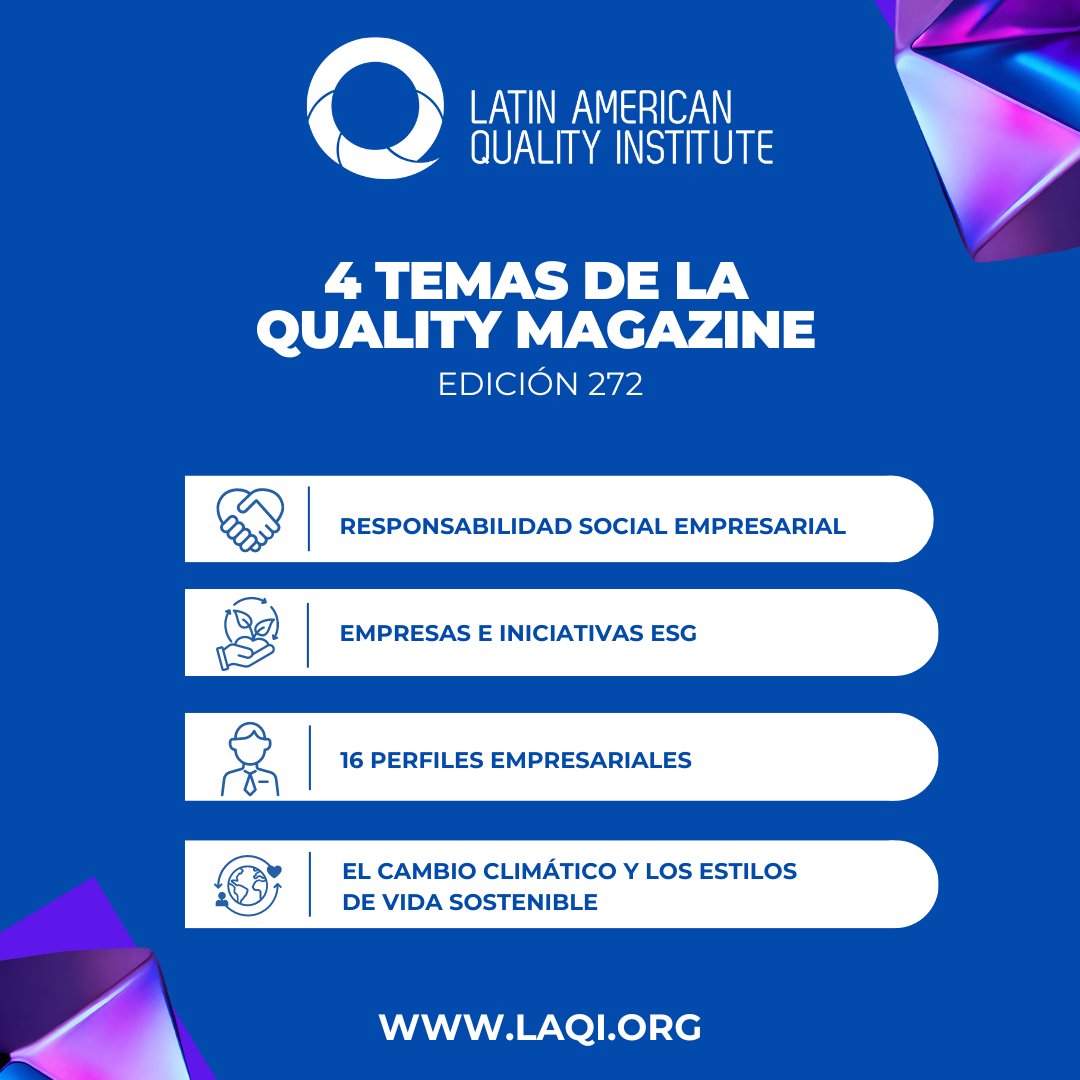 LAQI_quality's tweet photo. ¿Sabes que ya puedes acceder a la edición N.º 272 de la Quality Magazine? Todos estos temas están a tu disposición en la Zona de Miembros de la Red de LAQI 🌐💼 Además, encontrarás información sobre 16 perfiles empresariales latinoamericanos exitosos.
#QualityMagazine #GetLAQI https://t.co/REf3ZJSdAe