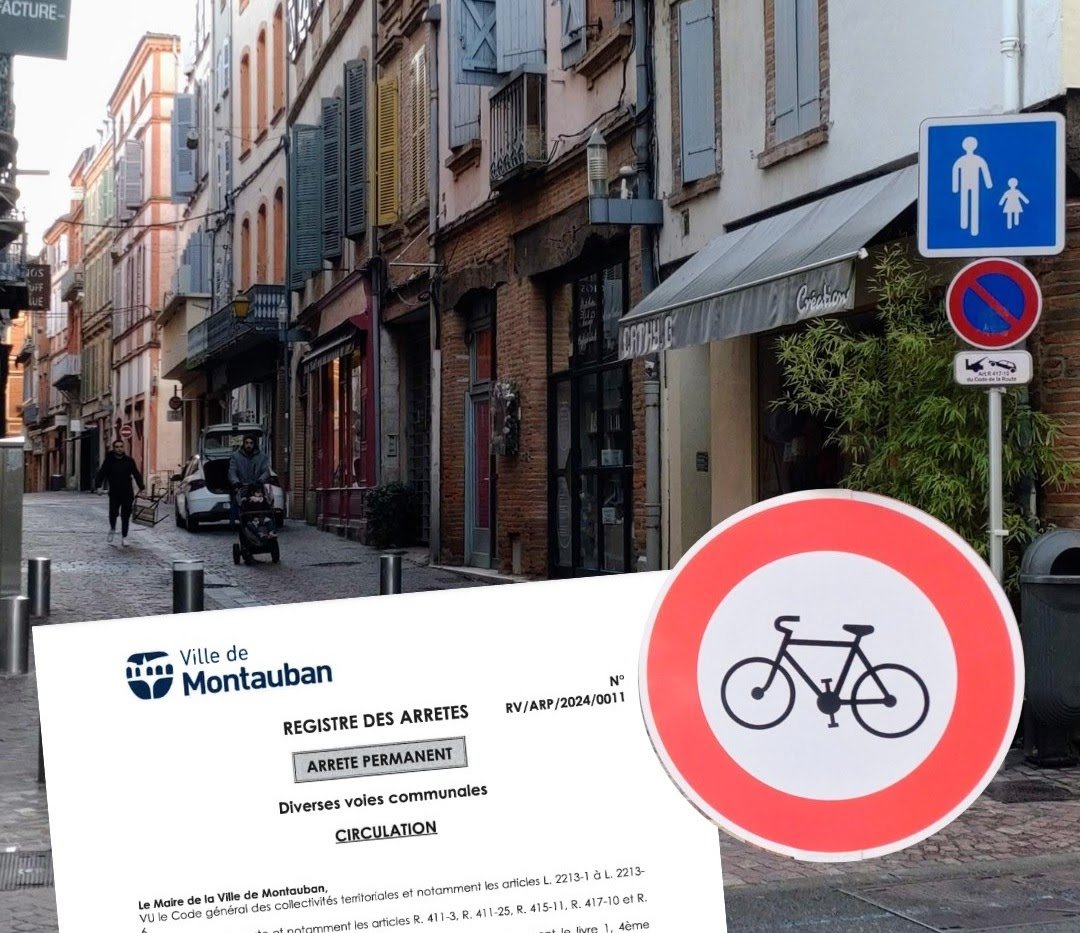 'Un nouvel arrêté municipal interdit la circulation des cyclistes dans la quasi-totalité des rues de l'hypercentre'

Le Collectif @VeloOccitanie s'associe à Mont'avelo82 pour dénoncer cet arrêté de la @villemontauban  anti vélo et complètement injustifié.

montavelo82.fr/actualit%C3%A9s