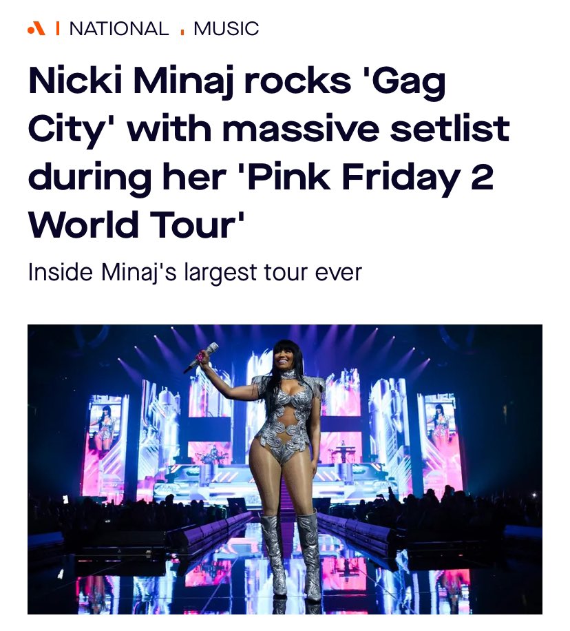 TaTa_Onika's tweet photo. โMaking history on her highest-selling and largest tour to date, Nicki's sold-out show at the Oakland Arena earning the venue its second highest grossing single-night by a Hip-Hop artist, male or female, since opening in 1966.โ #NickiMinaj #ThePinkFriday2TOUR
Link ๐ https://t.co/BVYJ95AvRo