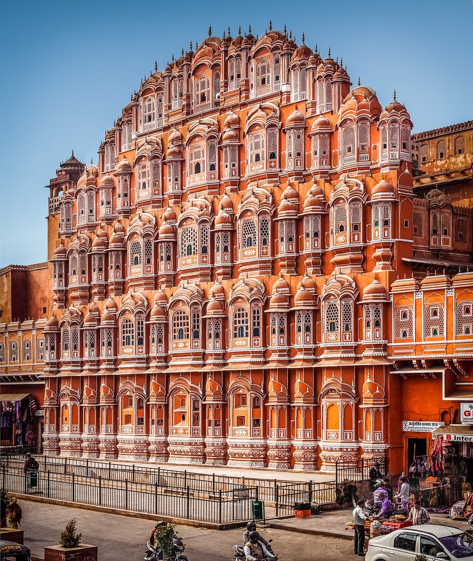 This is the Hawa Mahal in Jaipur, India. Even though its name means 'Palace of the Winds' it isn't actually a palace. In truth, the Hawa Mahal is something much more interesting...