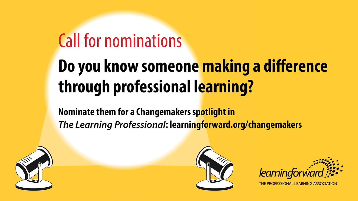 Help us recognize the changemakers in #ProfessionalLearning. Nominate a teacher, coach, administrator, or superintendent whose work is shaping the future of education, and let's amplify their impact! ➡️ learningforward.org/department/voi… #EduTwitter