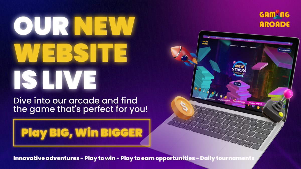 Play BIG, Win BIGGER Ready to dive into our arcade and find the game that's perfect for you? With innovative adventures, play-to-win, play-to-earn opportunities🕺 AND daily tournaments, there's something for every gamer! Check out our new website, pick a game (or 5😎) and…
