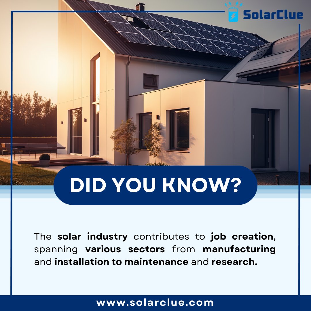 ClueSolar's tweet image. "Solar Jobs: A Future Investment Opportunity"

Discover how the solar industry creates jobs in manufacturing, installation, maintenance, and research. Embrace the investment in a solar power system for a secure and sustainable future. 

#SolarJobs #InvestInSolar #SolarClue