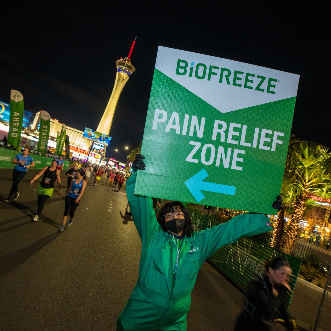 Haha, again! Haha, again! The #StripAtNight was a-m-a-z-i-n-g! If your party hasn't stopped and your training for your next event, @Biofreeze is here to help. #CoolThePain and start working towards your next goal! Use as Directed.