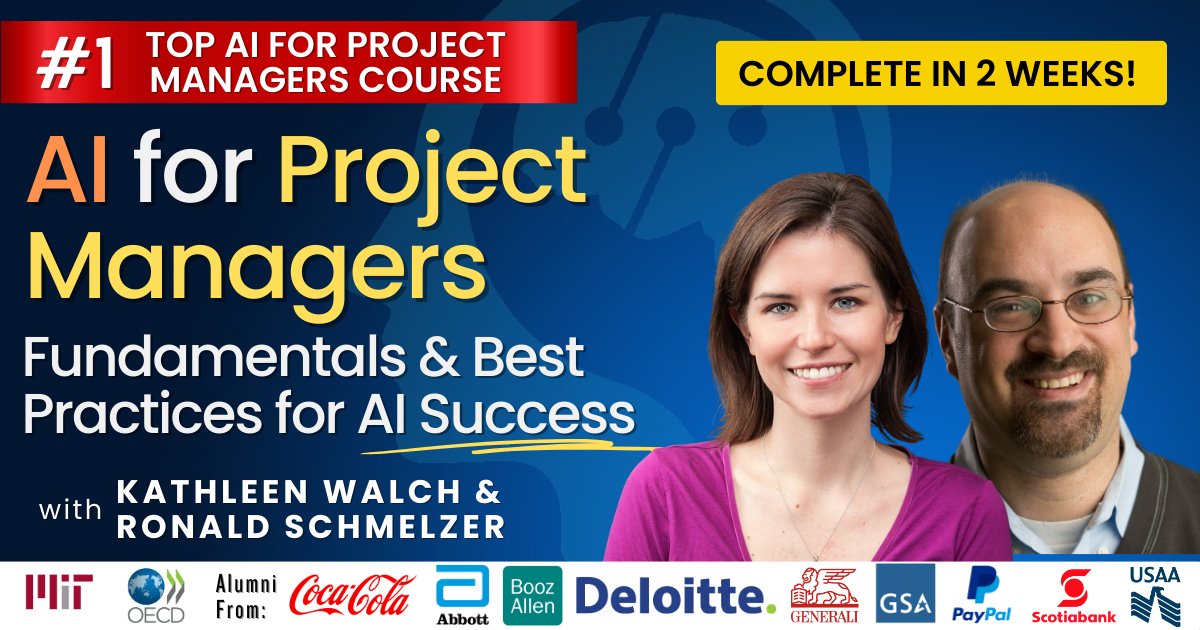 🙌 Our #AI for #ProjectManagers course is open for registration! 👍 Learn practical AI best practices and fundamentals so you can make your AI projects a success! #1 Top course for AI project management. 🔗 maven.com/cognilytica/ai…
